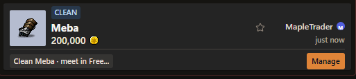 Current Direct Trade listing with item details, trader identity, and Contact Seller action